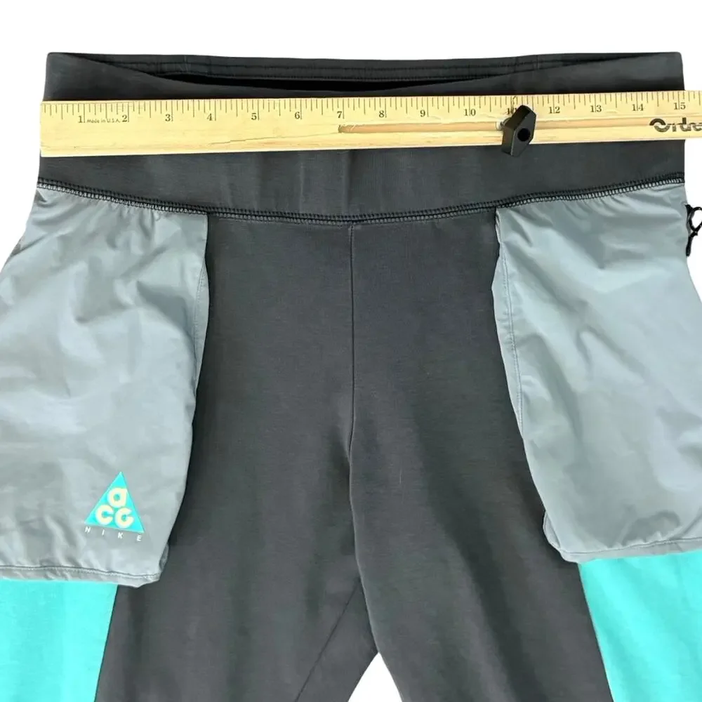 Nike ACG Gray Teal Blue External Zippered Pockets Sweatpants Joggers size L